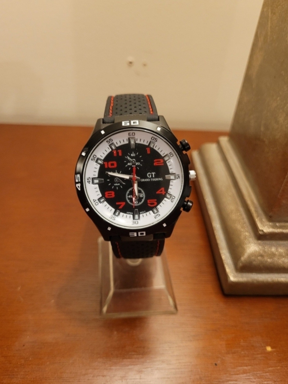 New White and Red GT Grand Touring Sport Men's Watch